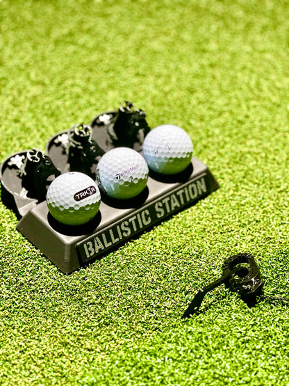 Limited Ballistic Station – Golf Ball & Tee Holder for Golf-Simulators